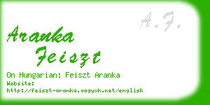 aranka feiszt business card